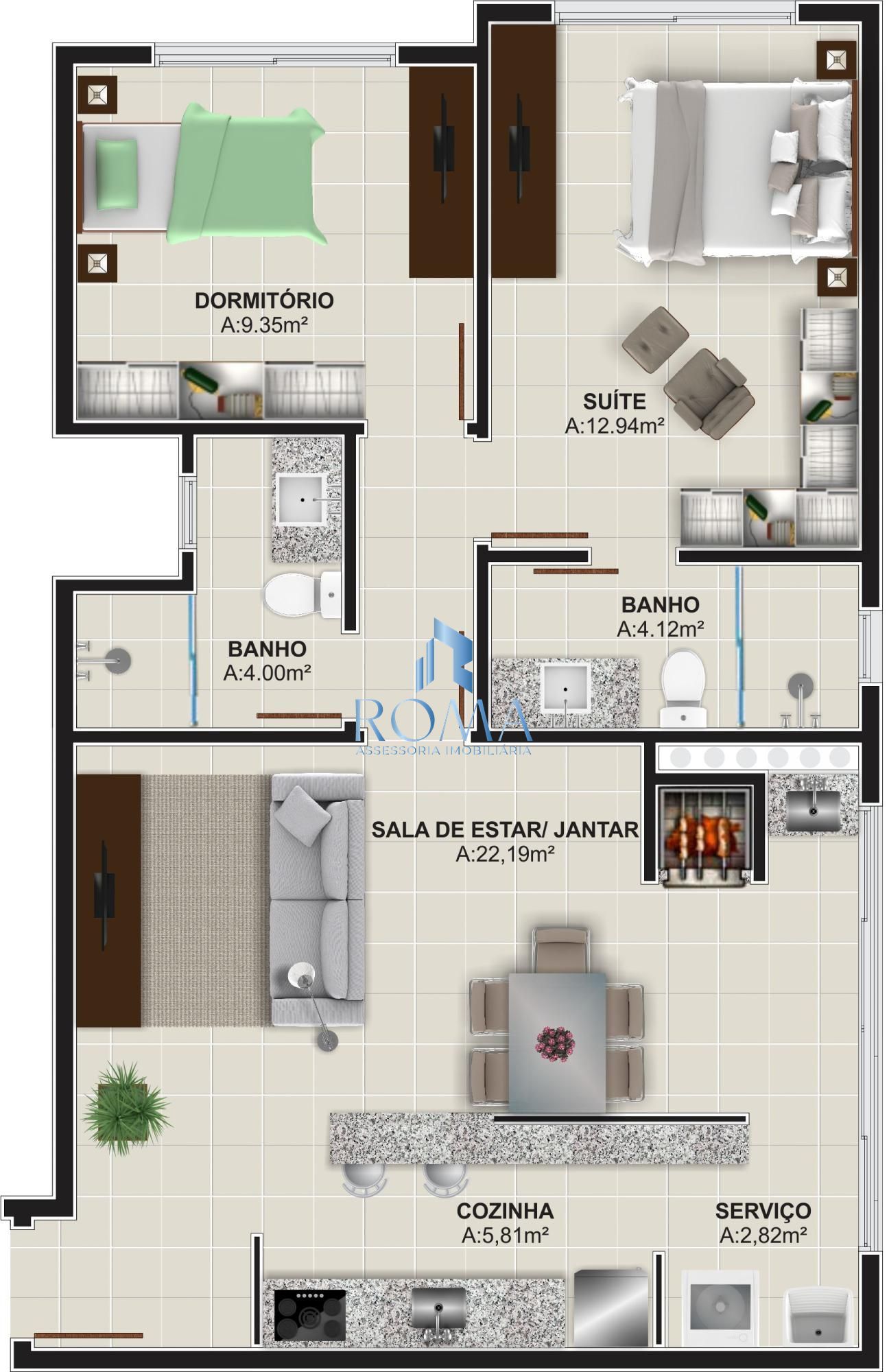 Apartamento, 2 quartos, 77 m² - Foto 2