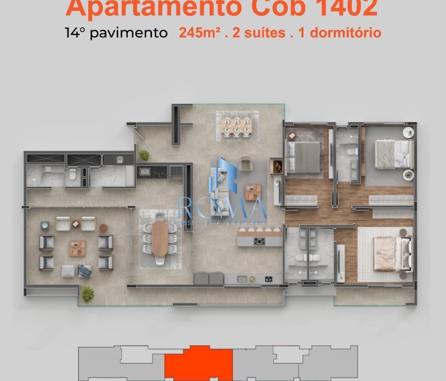 Cobertura, 3 quartos, 245 m² - Foto 2