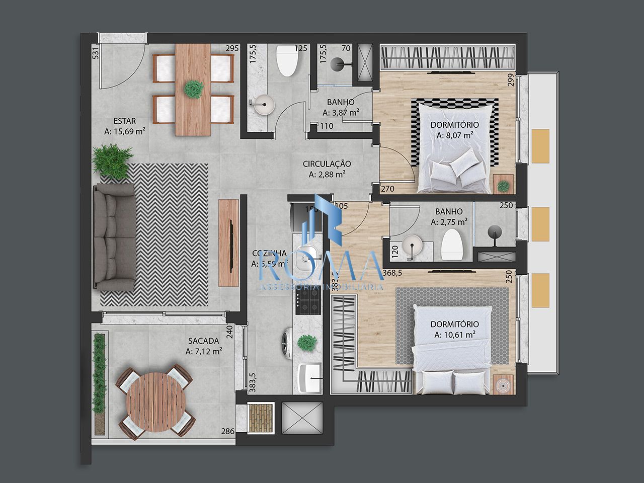 Apartamento, 2 quartos, 66 m² - Foto 2