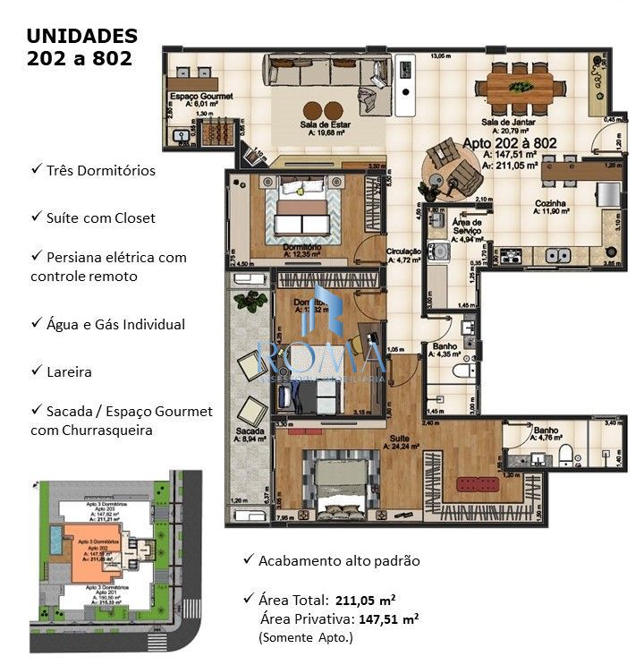 Apartamento, 3 quartos, 147 m² - Foto 5