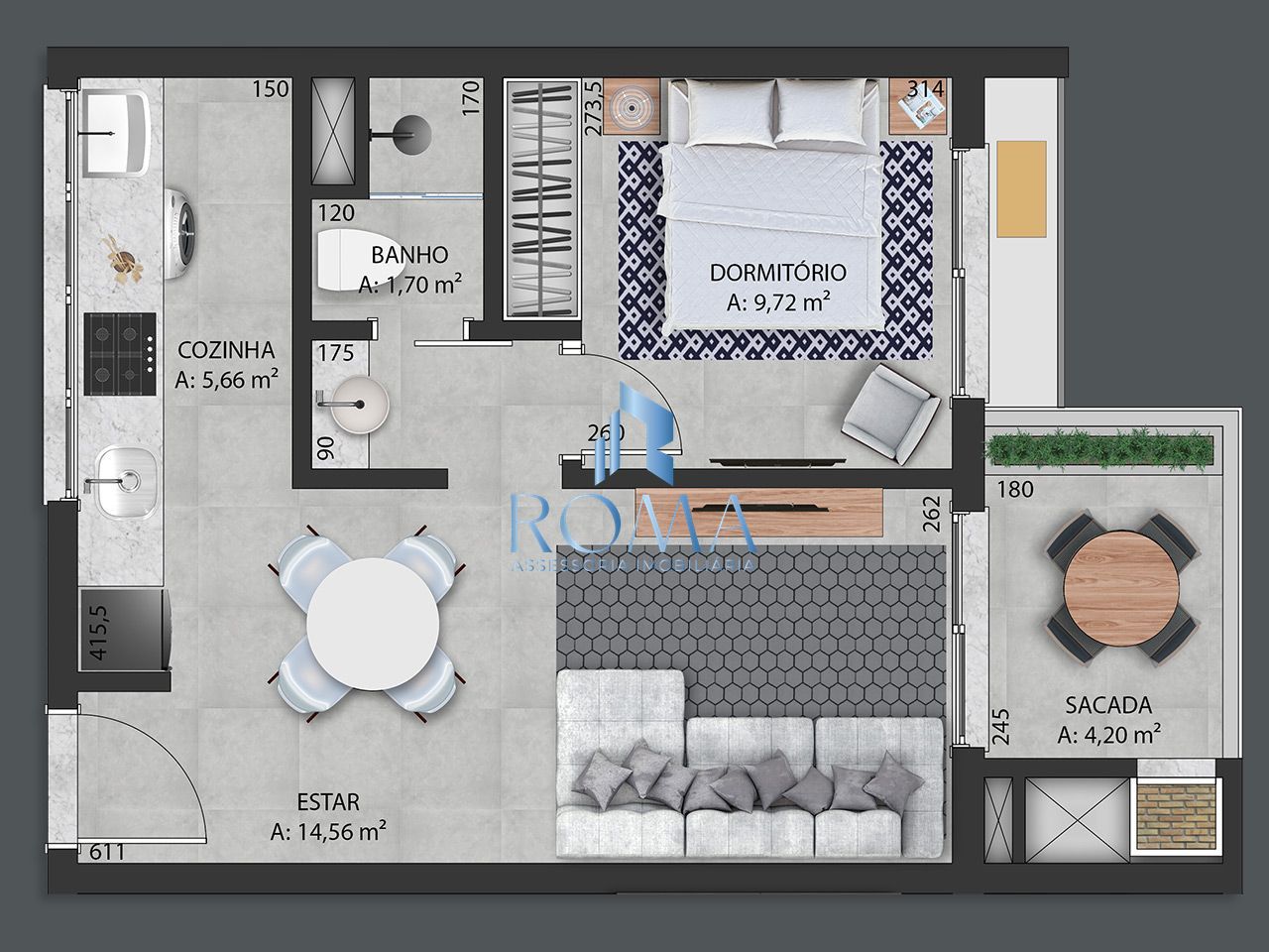 Apartamento, 1 quarto, 42 m² - Foto 2
