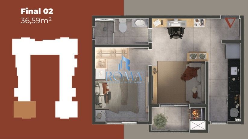 Apartamento, 1 quarto, 36 m² - Foto 3