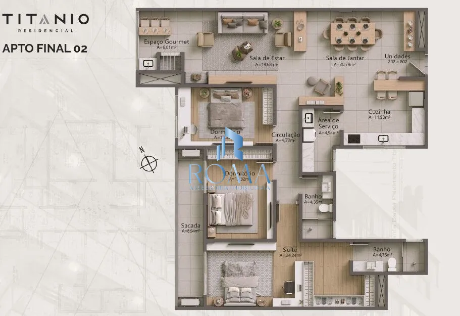 Apartamento, 3 quartos, 147 m² - Foto 3