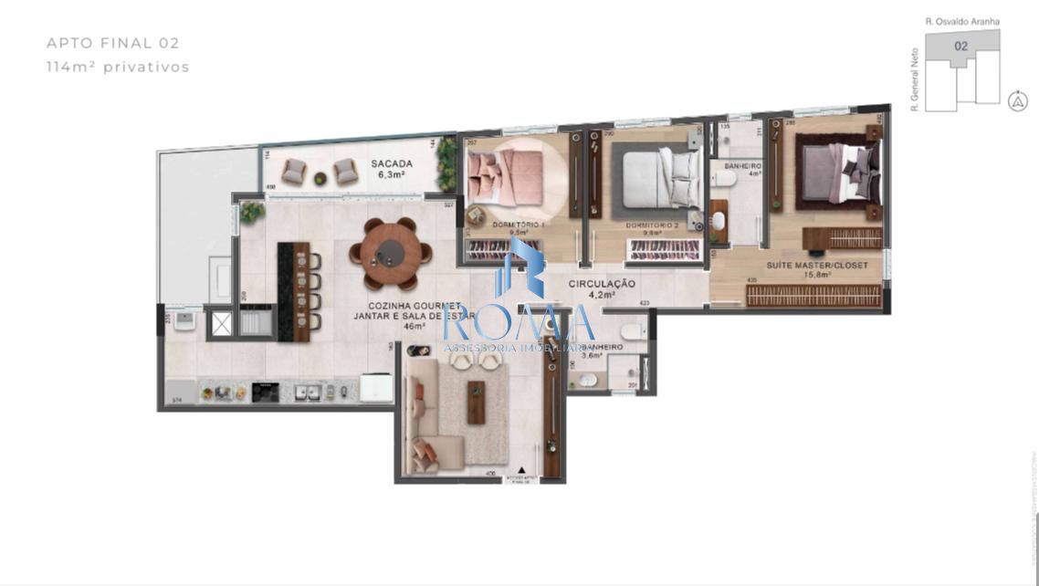Apartamento, 3 quartos, 114 m² - Foto 3