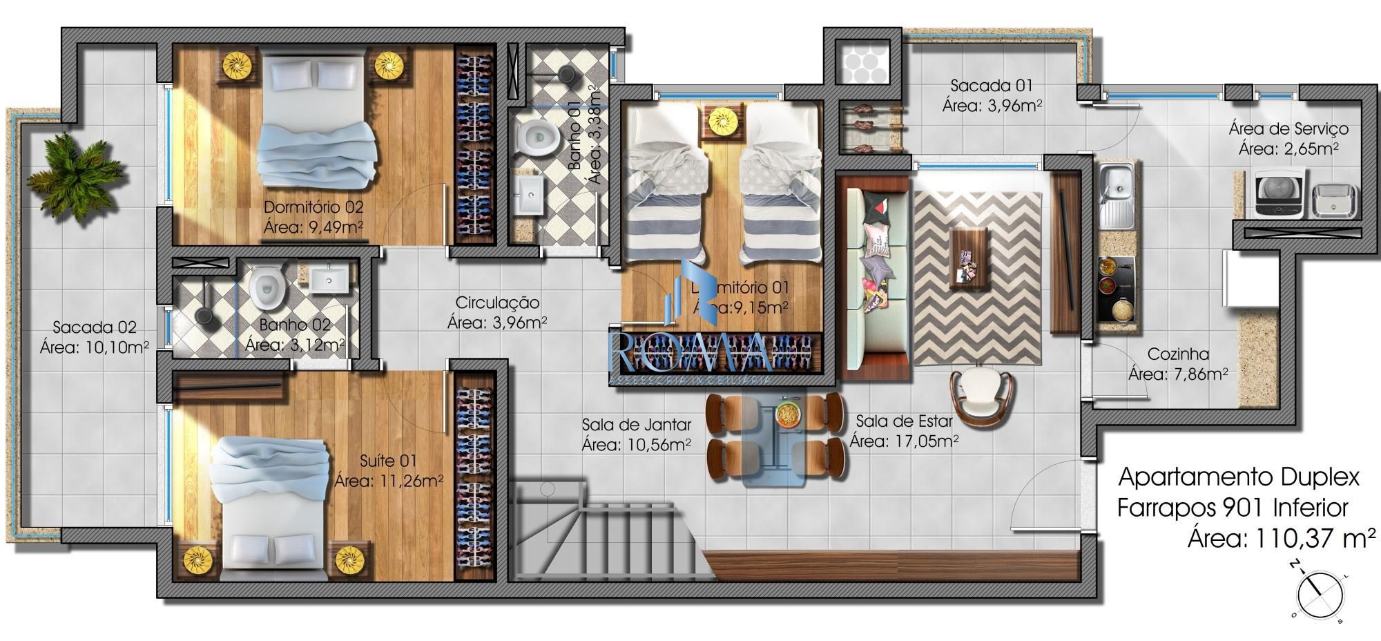 Cobertura, 3 quartos, 234 m² - Foto 2