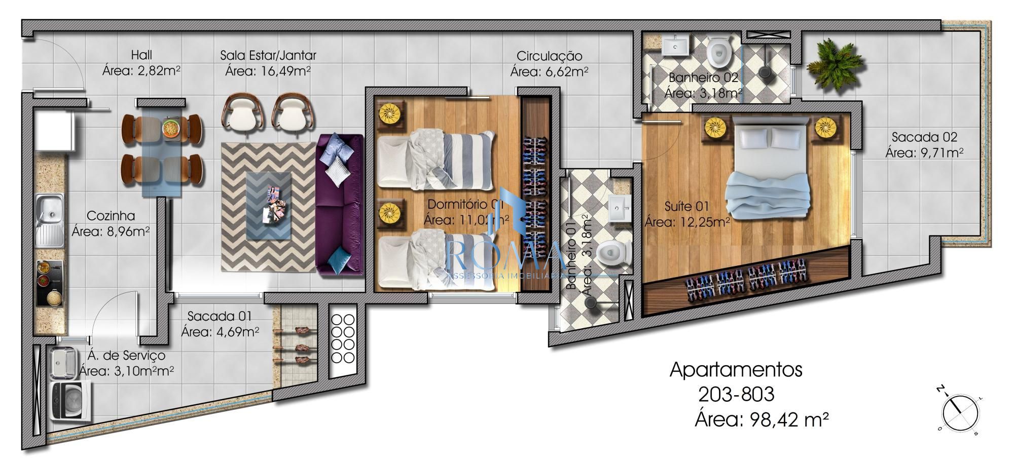 Apartamento, 2 quartos, 98 m² - Foto 3