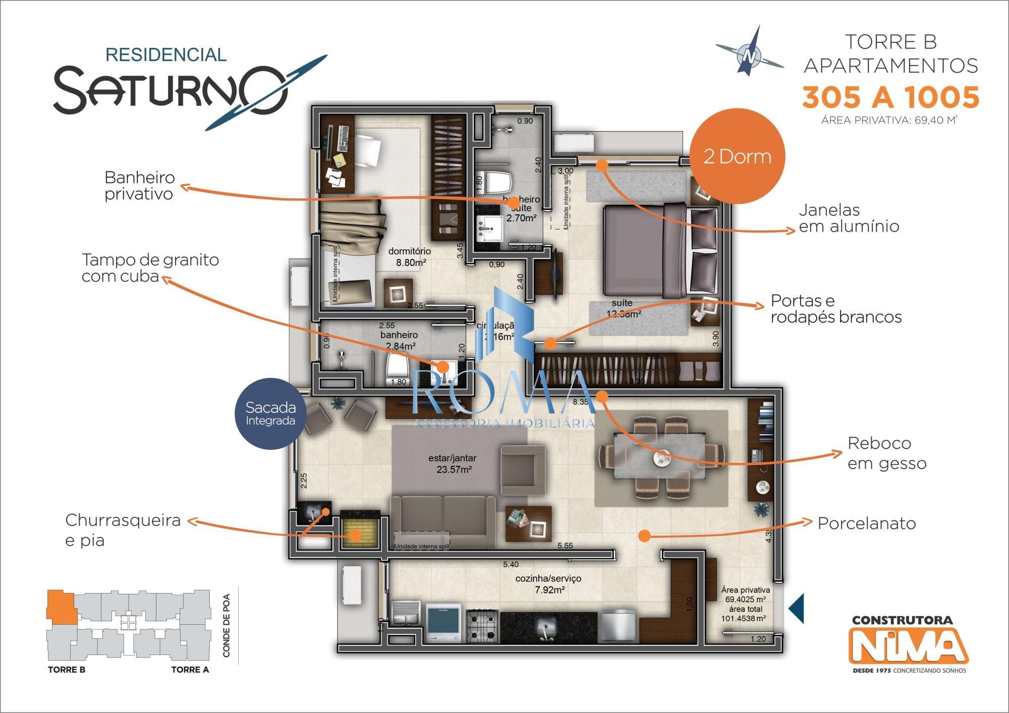 Apartamento, 2 quartos, 69 m² - Foto 5