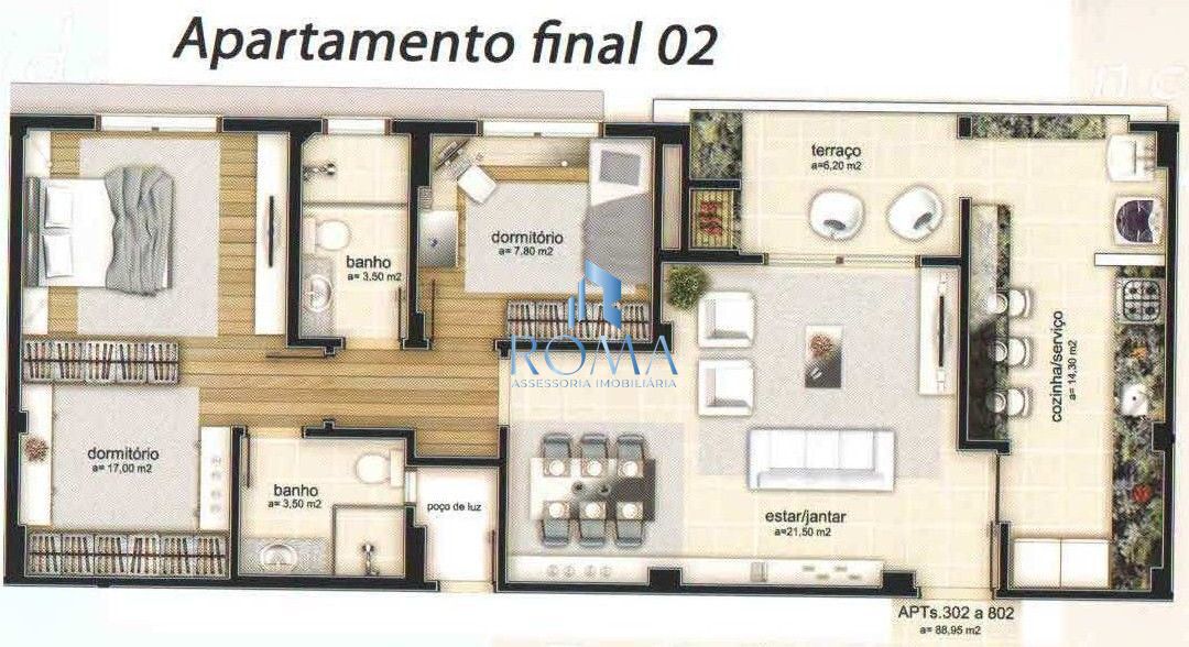 Apartamento, 2 quartos, 80 m² - Foto 3