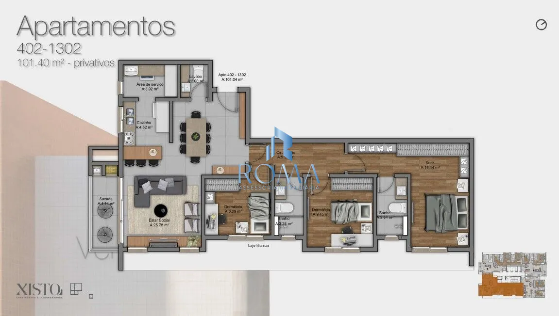 Apartamento, 3 quartos, 101 m² - Foto 3