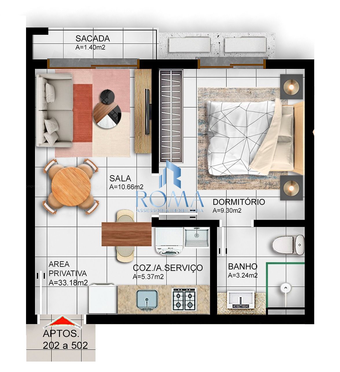 Apartamento, 1 quarto, 33 m² - Foto 4
