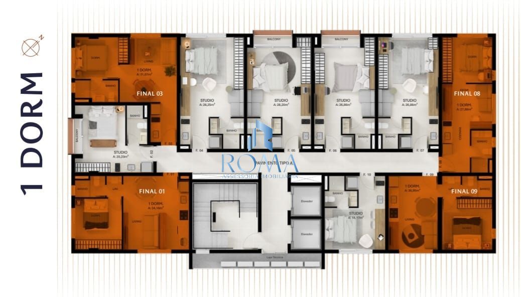 Apartamento, 1 quarto, 34 m² - Foto 2