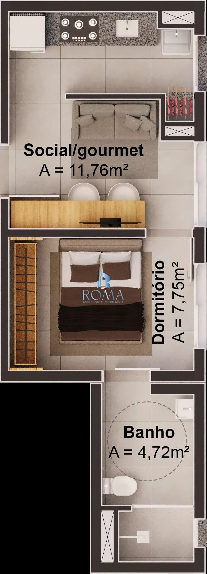 Apartamento, 1 quarto, 32 m² - Foto 4