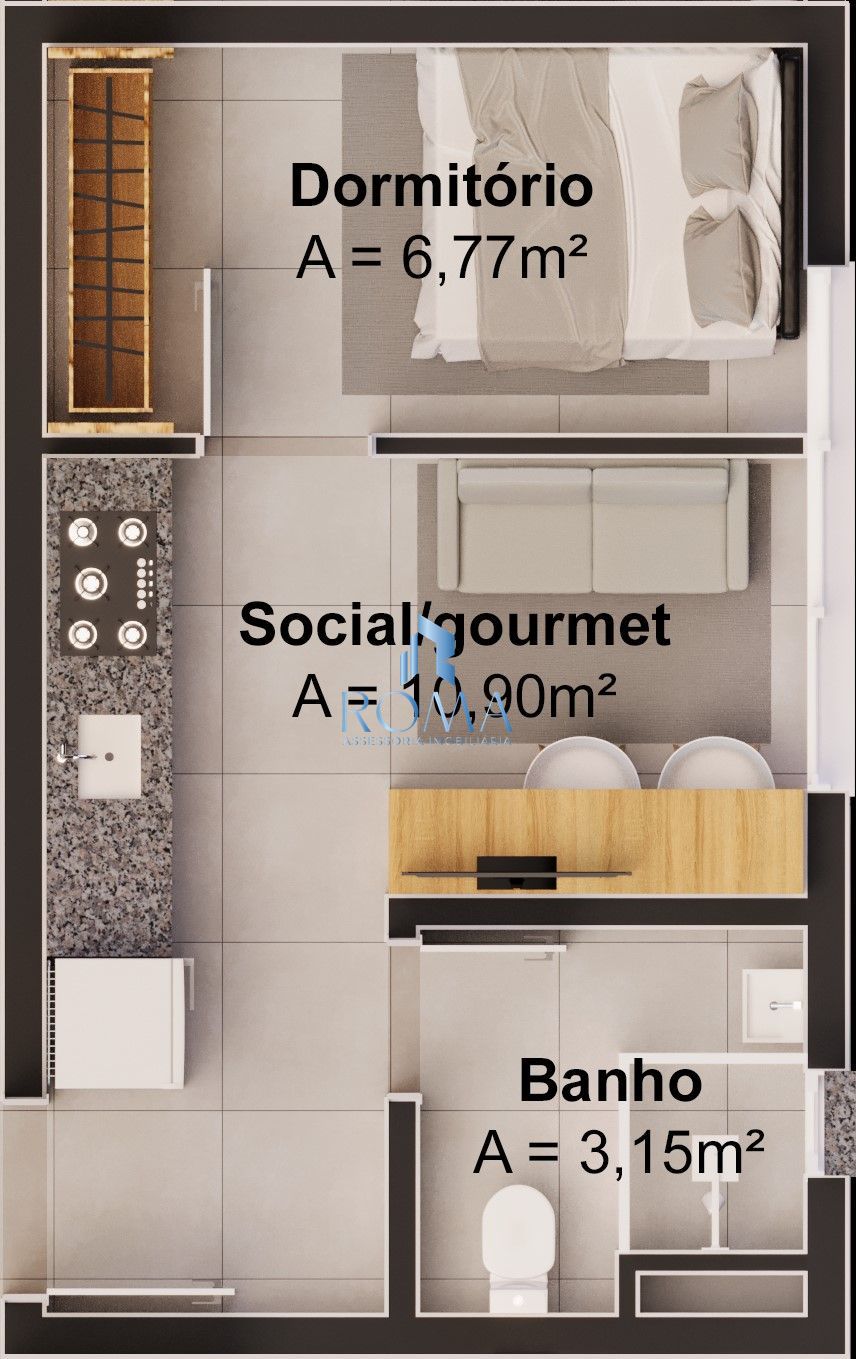 Apartamento, 1 quarto, 26 m² - Foto 4