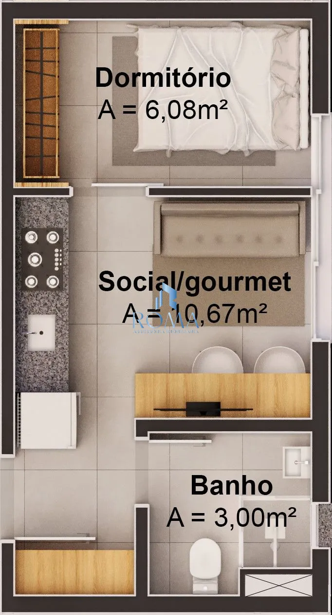 Apartamento, 1 quarto, 25 m² - Foto 4