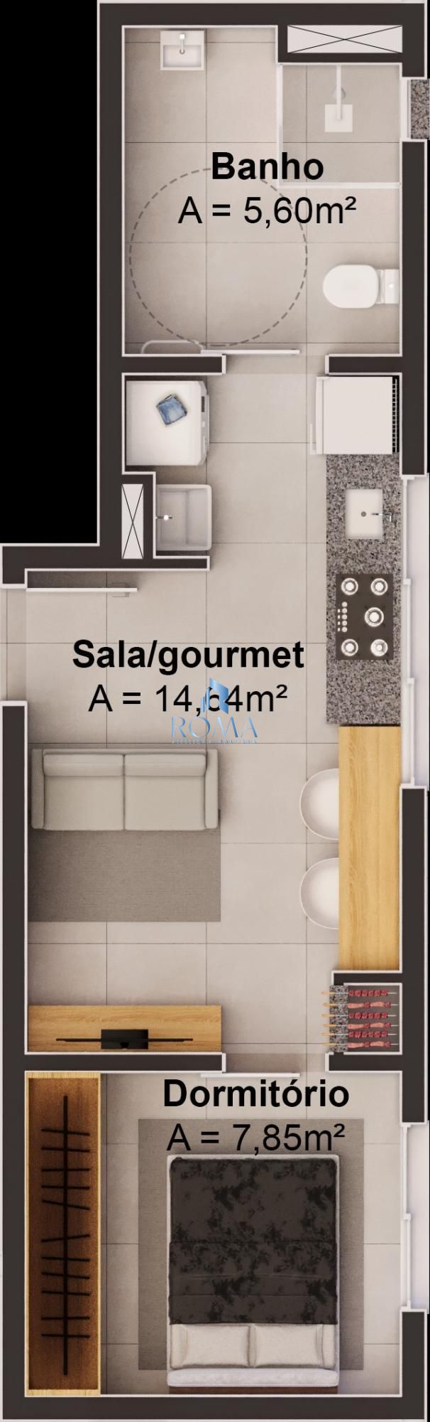 Apartamento, 1 quarto, 36 m² - Foto 4