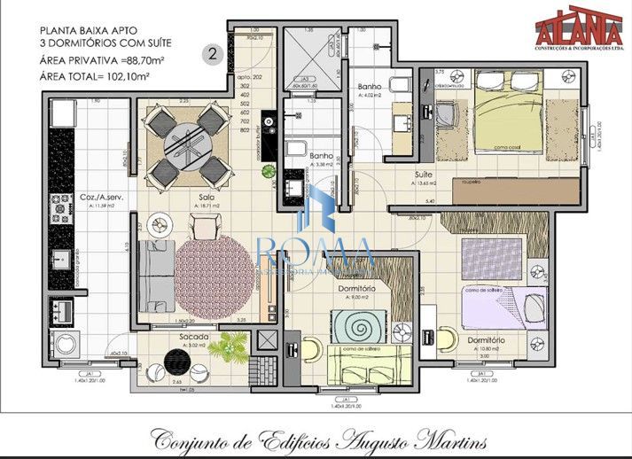 Apartamento, 3 quartos, 88 m² - Foto 2