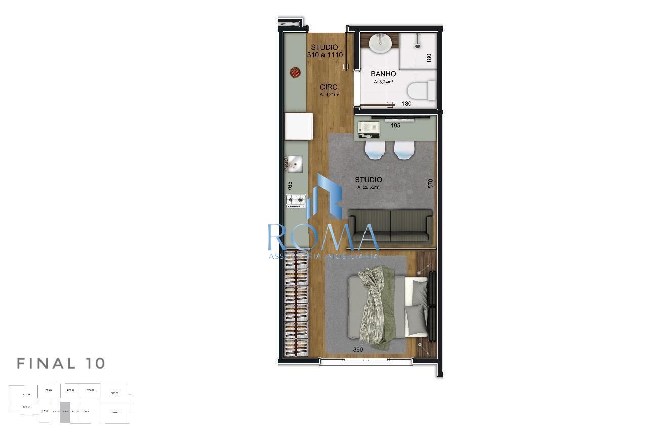 Apartamento, 1 quarto, 43 m² - Foto 2