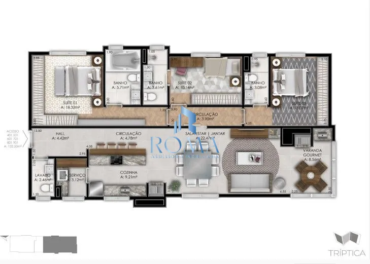 Apartamento, 3 quartos, 132 m² - Foto 5