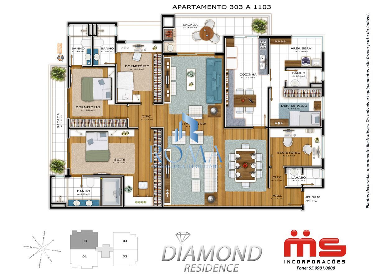 Apartamento, 3 quartos, 220 m² - Foto 2