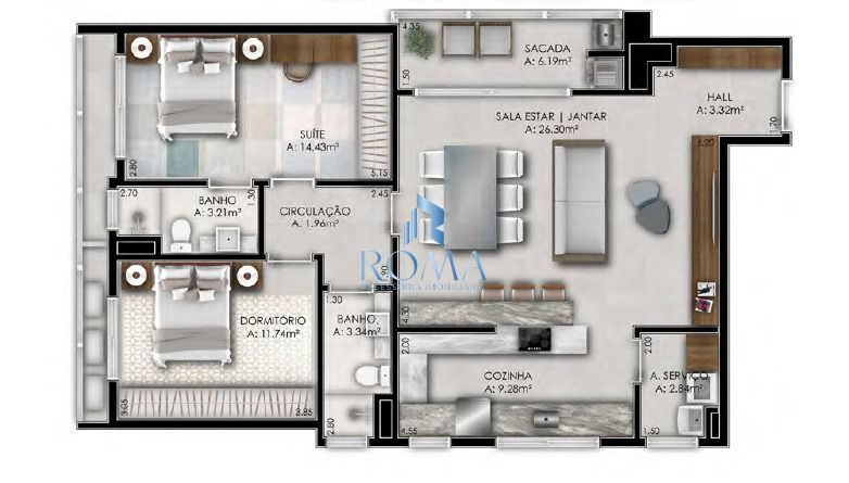 Apartamento, 2 quartos, 102 m² - Foto 4