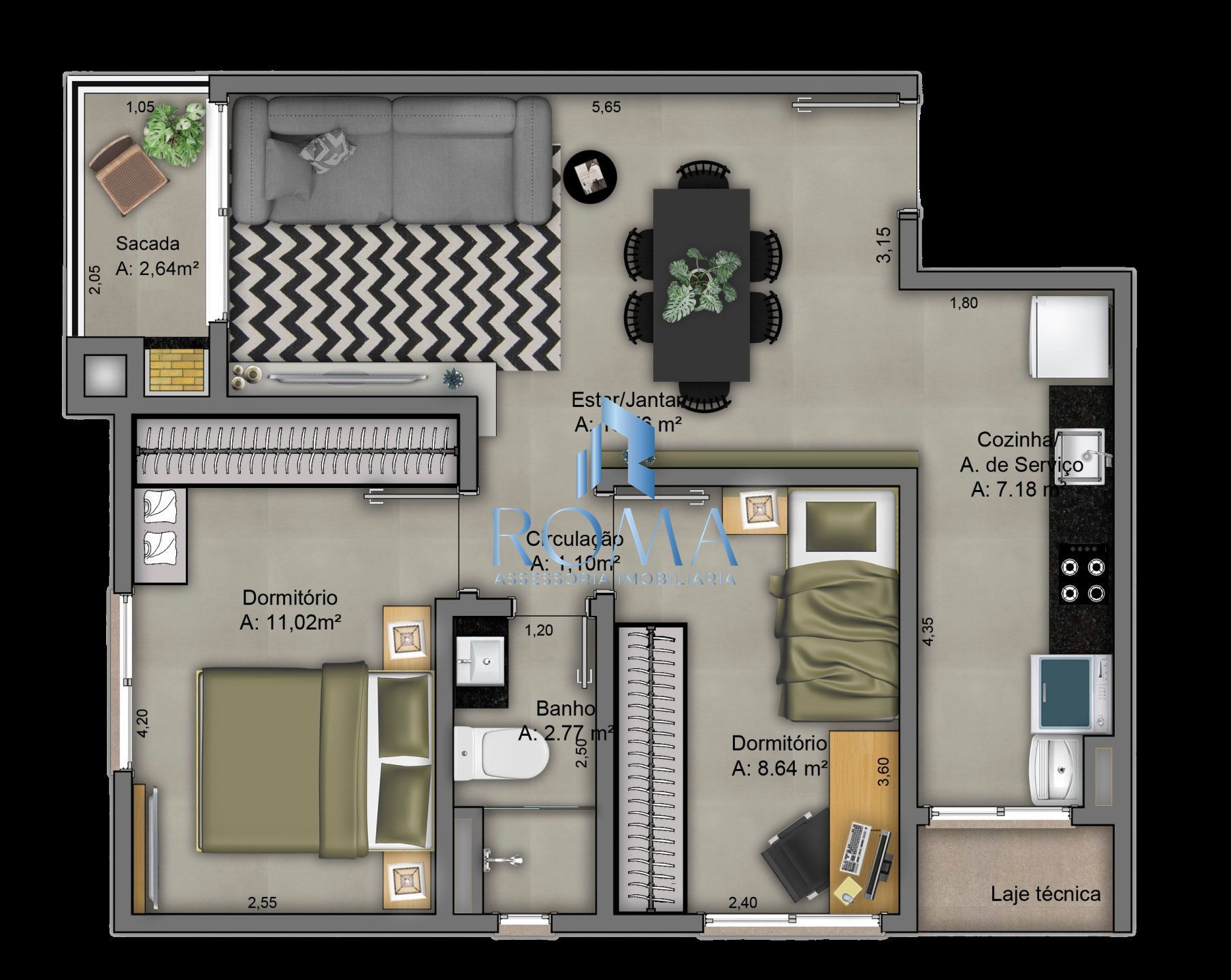 Apartamento, 2 quartos, 57 m² - Foto 3