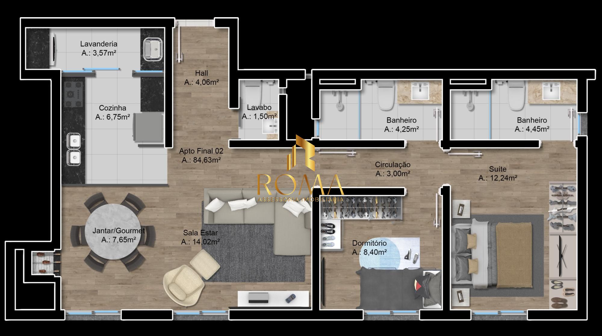 Apartamento, 2 quartos, 85 m² - Foto 3