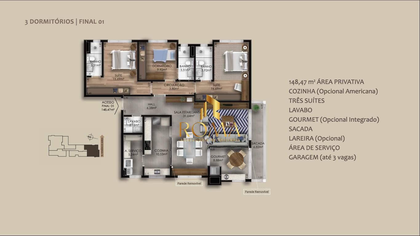 Apartamento, 3 quartos, 148 m² - Foto 4