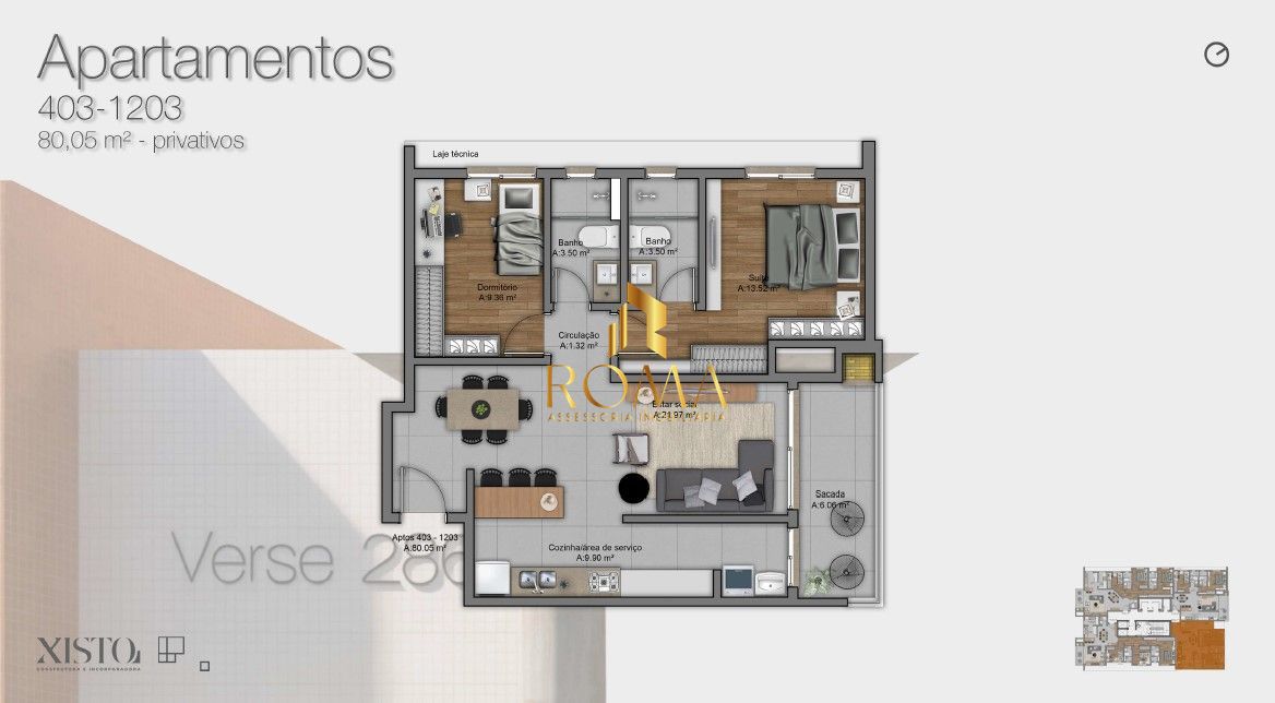 Apartamento, 2 quartos, 80 m² - Foto 2