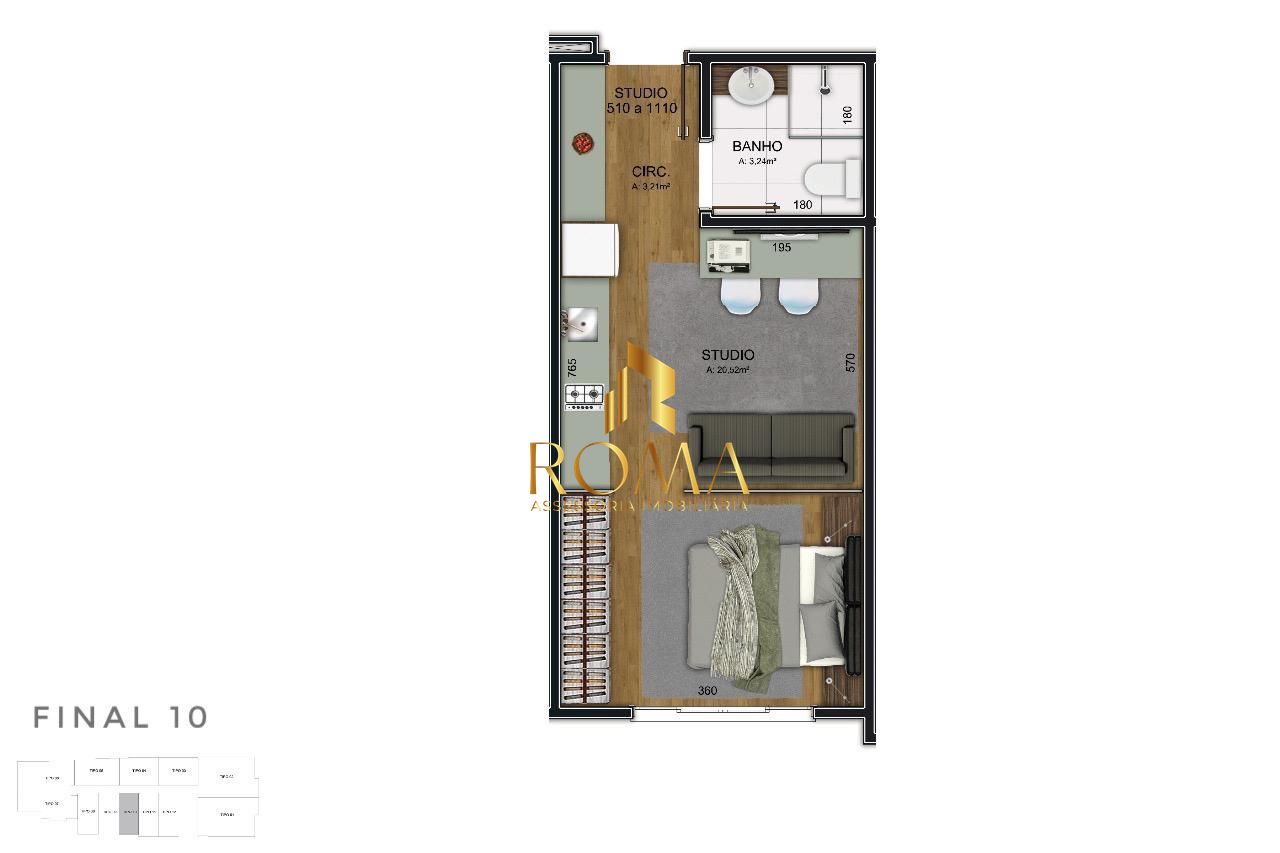 Apartamento, 1 quarto, 43 m² - Foto 2