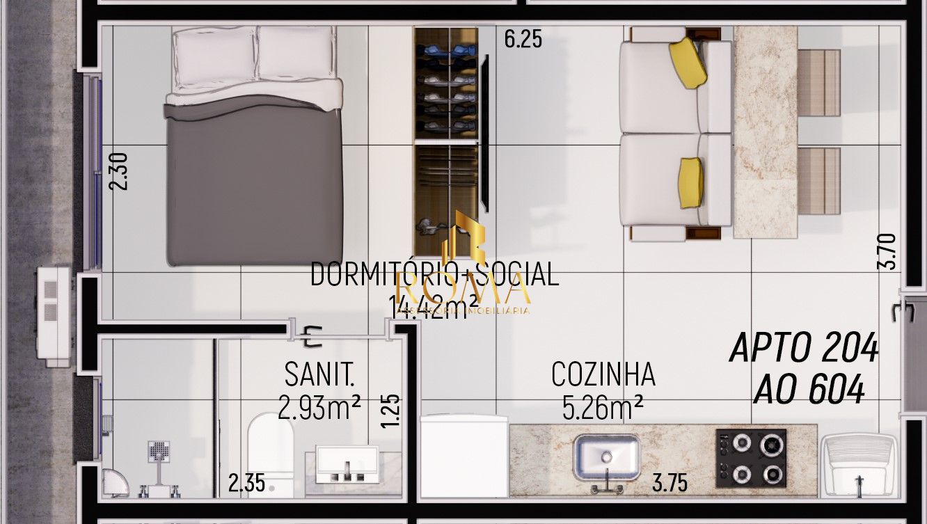 Apartamento, 1 quarto, 24 m² - Foto 2