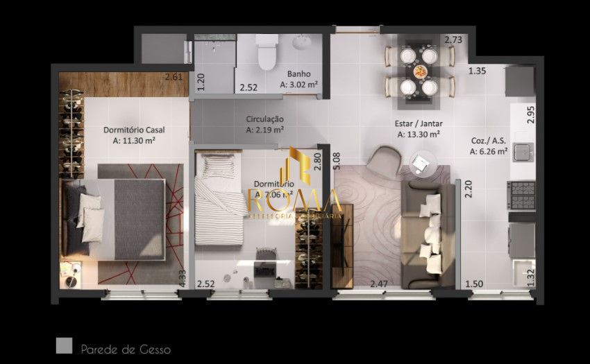 Apartamento, 2 quartos, 47 m² - Foto 2