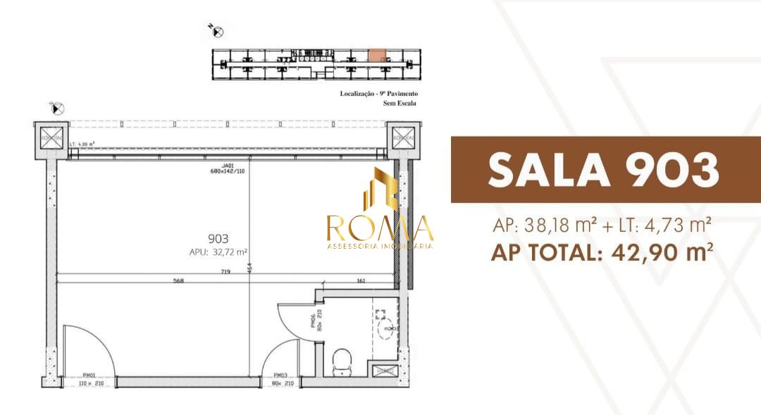 Sala-Conjunto, 42 m² - Foto 2