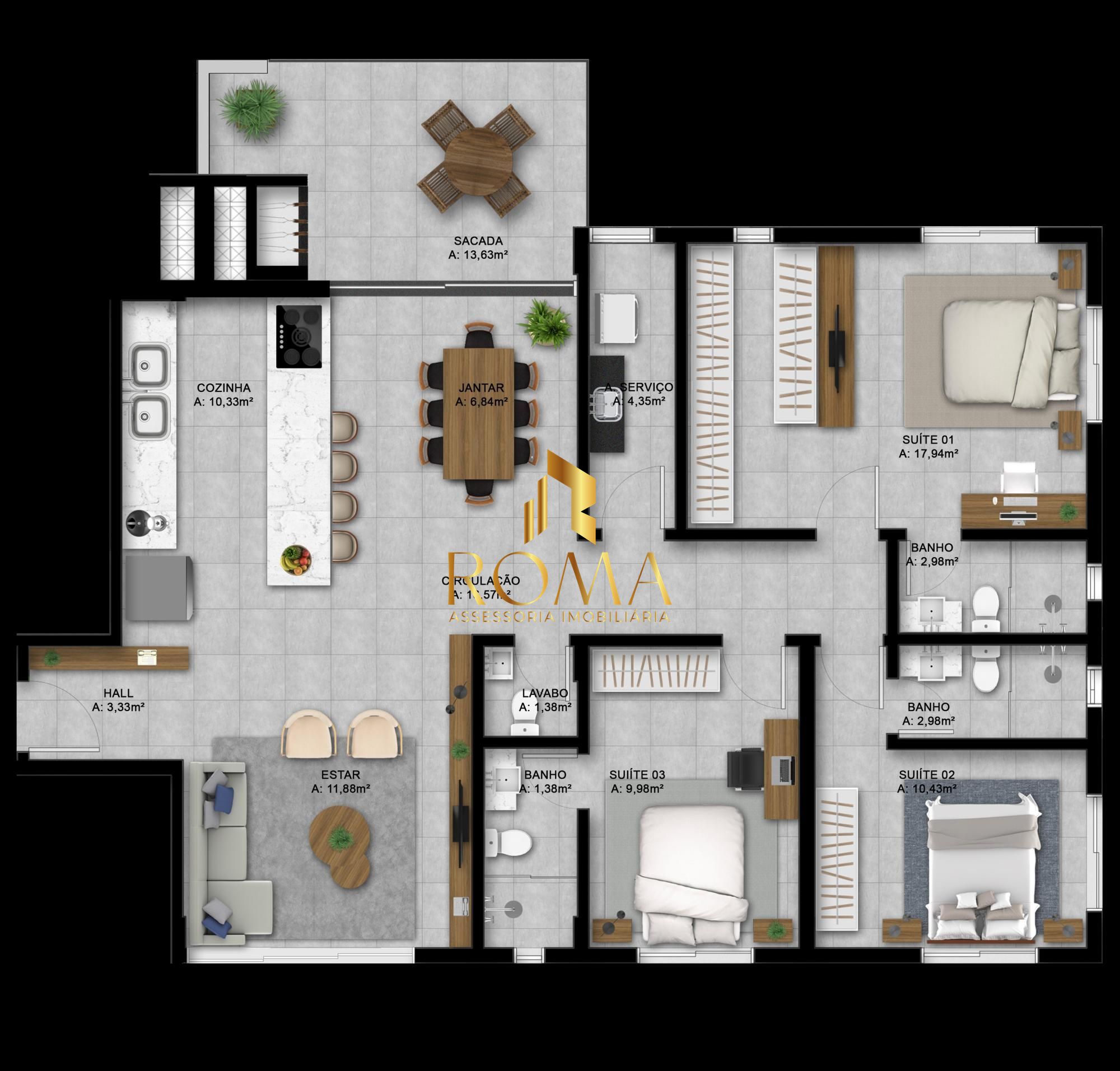 Apartamento, 3 quartos, 189 m² - Foto 3