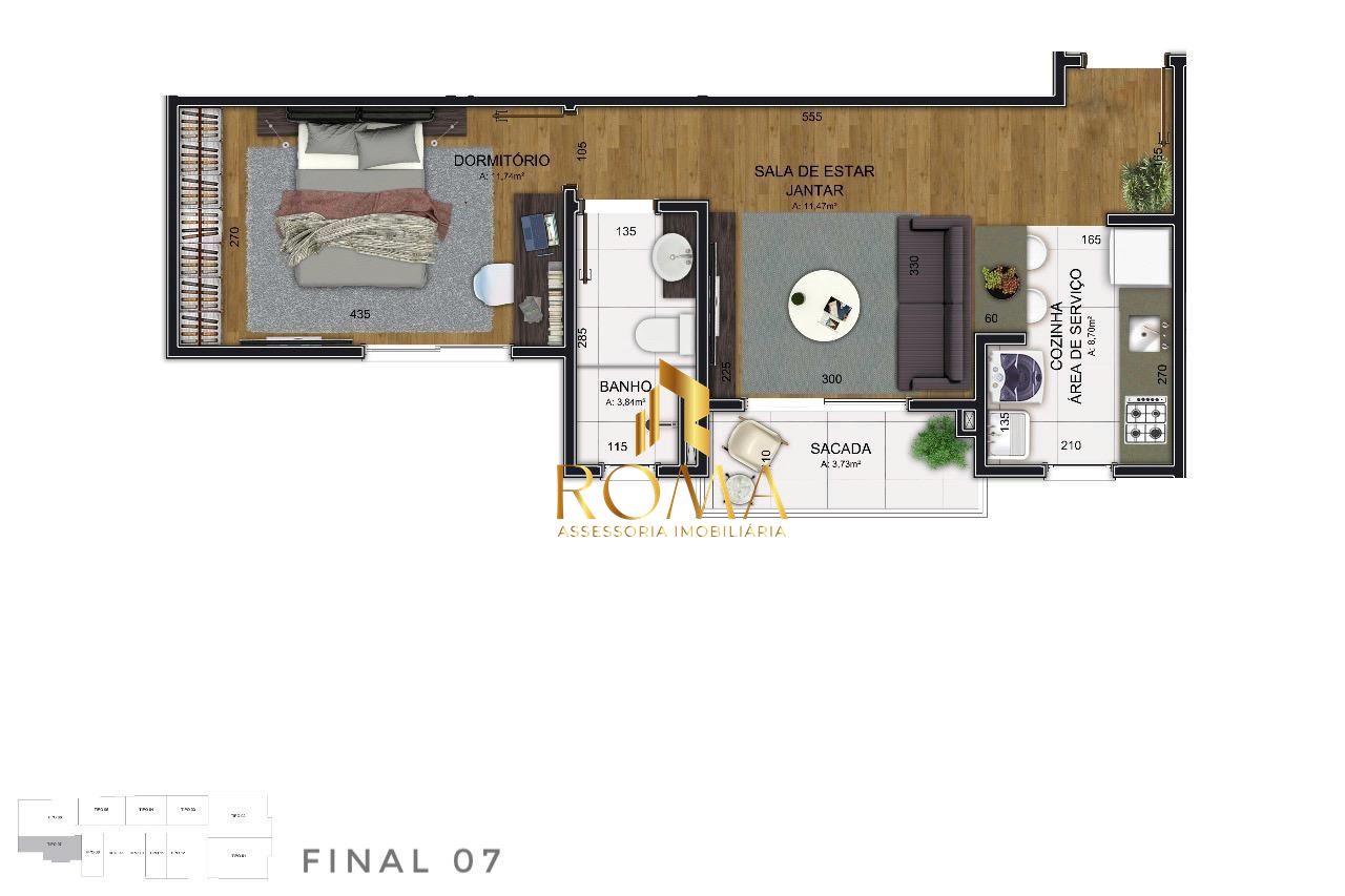 Apartamento, 1 quarto, 44 m² - Foto 2