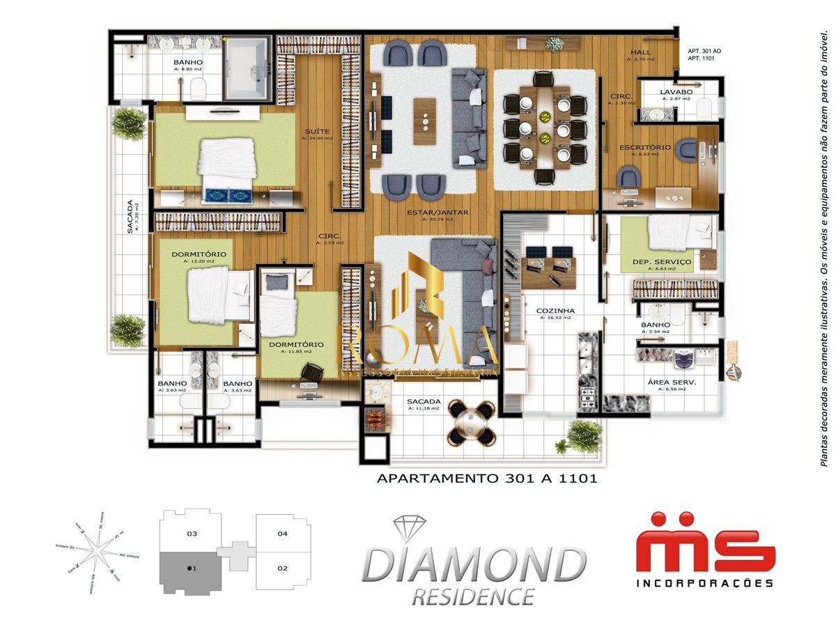 Apartamento, 3 quartos, 220 m² - Foto 3