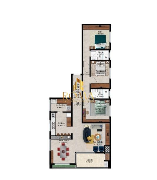 Apartamento, 3 quartos, 118 m² - Foto 2