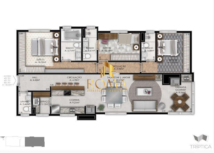 Apartamento, 3 quartos, 132 m² - Foto 5