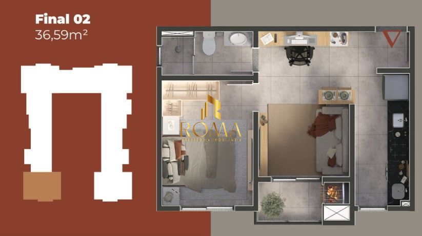 Apartamento, 1 quarto, 36 m² - Foto 3