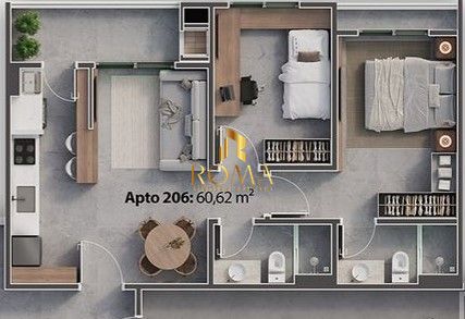 Apartamento, 2 quartos, 60 m² - Foto 2