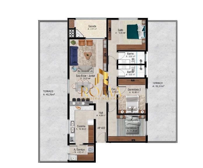 Apartamento, 3 quartos, 110 m² - Foto 3