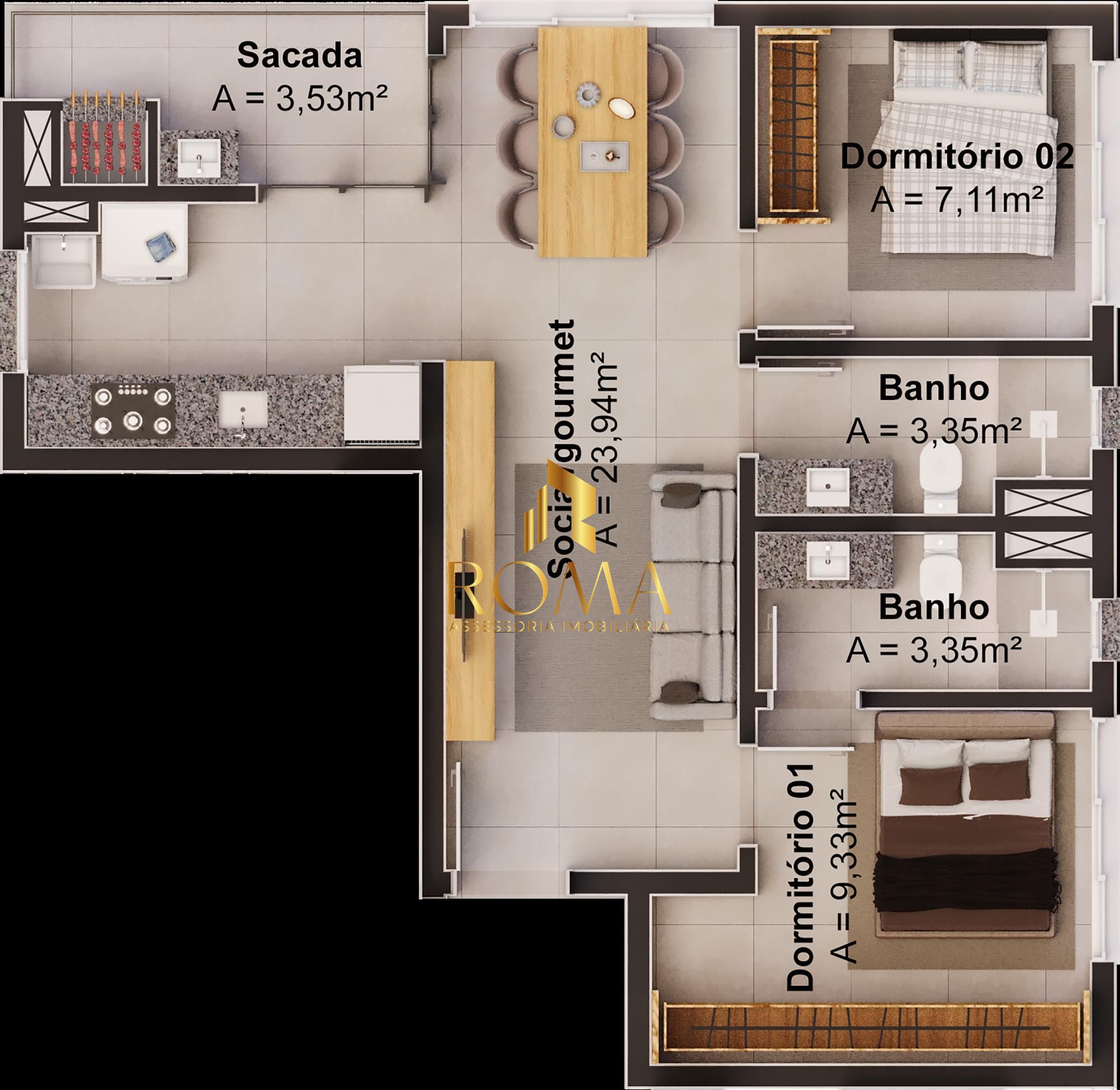 Apartamento, 2 quartos, 62 m² - Foto 4