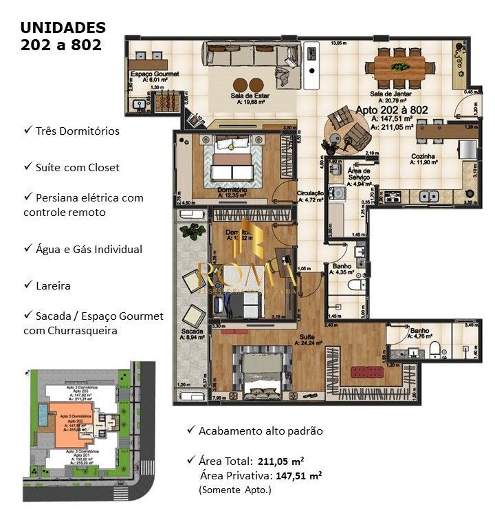 Apartamento, 3 quartos, 147 m² - Foto 5