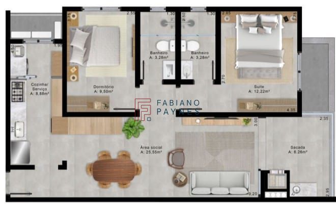 Apartamento, 2 quartos, 79 m² - Foto 2