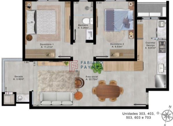 Apartamento, 2 quartos, 68 m² - Foto 2