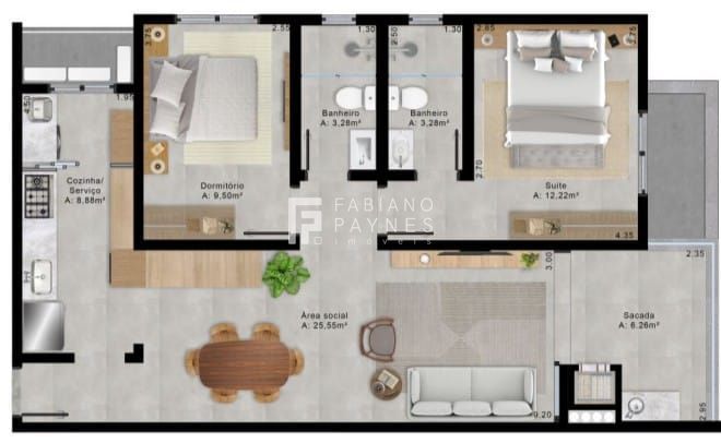 Apartamento, 2 quartos, 79 m² - Foto 2