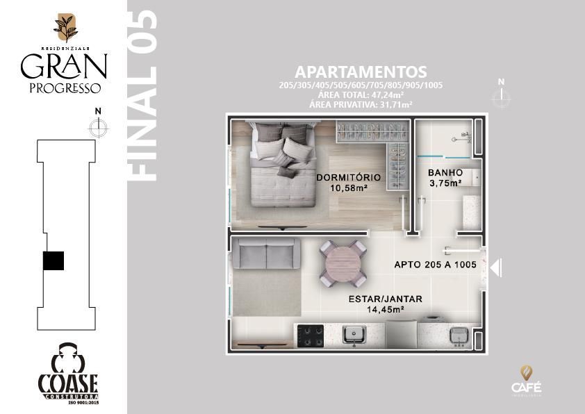 Apartamento à venda com 1 quarto, 31m² - Foto 4