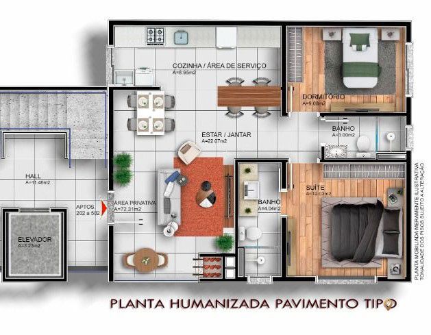 Apartamento à venda com 2 quartos, 72m² - Foto 2