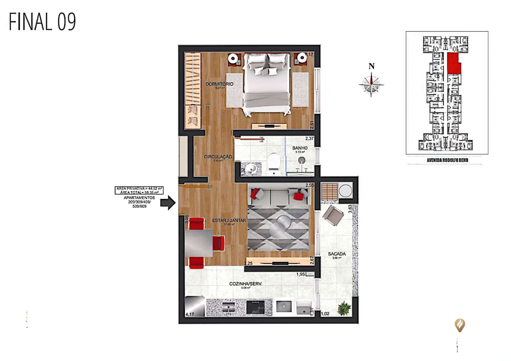 Apartamento à venda com 1 quarto, 44m² - Foto 6