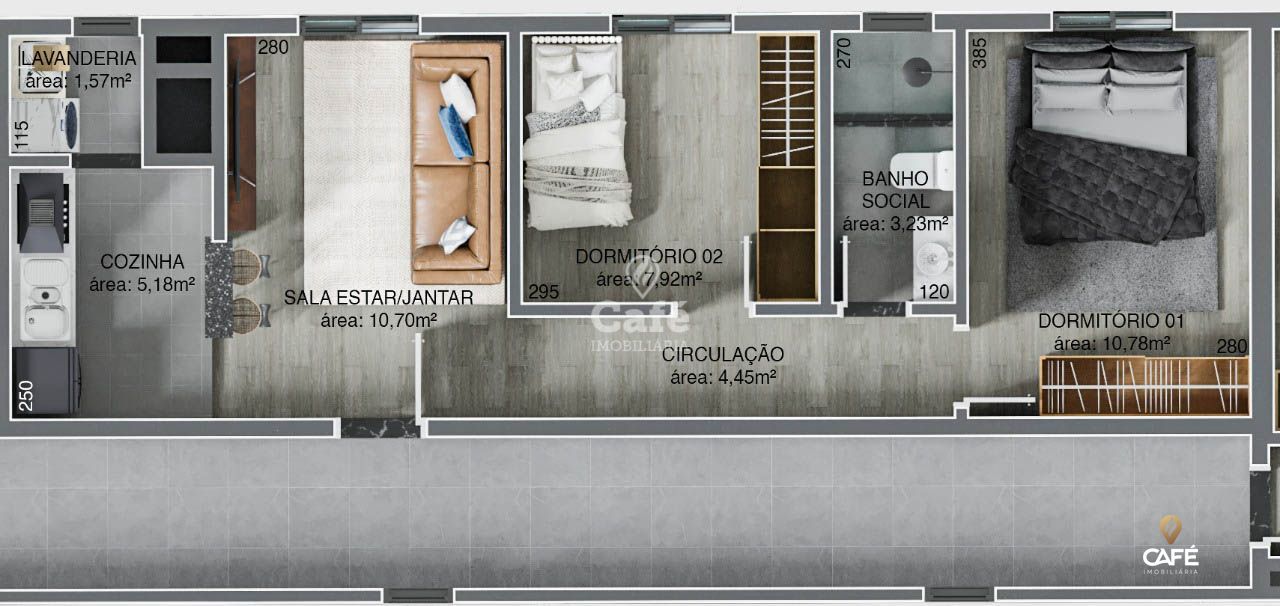 Apartamento à venda com 2 quartos, 53m² - Foto 6