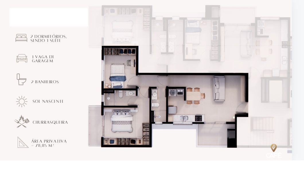 Apartamento à venda com 2 quartos, 78m² - Foto 3